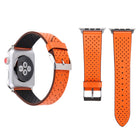 For Apple Watch Ultra 49mm&Watch Ultra 2 49mm / Series 10 46mm / 9&8&7 45mm / SE 3&SE 2&6&SE&5&4 44mm / 3&2&1 42mm Simple Fashion Genuine Leather Hole Pattern Watch Band, 42mm - DealBuddy