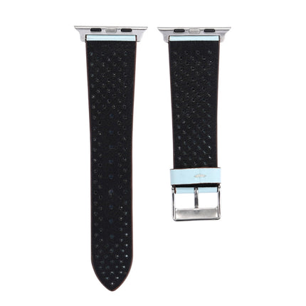 For Apple Watch Ultra 49mm&Watch Ultra 2 49mm / Series 10 46mm / 9&8&7 45mm / SE 3&SE 2&6&SE&5&4 44mm / 3&2&1 42mm Simple Fashion Genuine Leather Hole Pattern Watch Band, 42mm - DealBuddy
