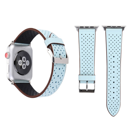 For Apple Watch Ultra 49mm&Watch Ultra 2 49mm / Series 10 46mm / 9&8&7 45mm / SE 3&SE 2&6&SE&5&4 44mm / 3&2&1 42mm Simple Fashion Genuine Leather Hole Pattern Watch Band, 42mm - DealBuddy