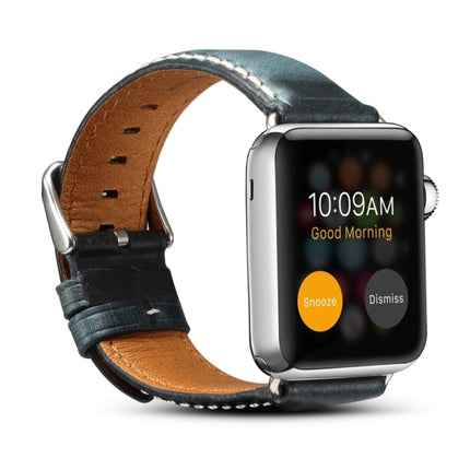 Denior Oil Wax Retro Watch Leather Watch Band for Apple Watch Series 7 45mm / 6 & SE & 5 & 4 44mm / 3 & 2 & 1 42mm - DealBuddy