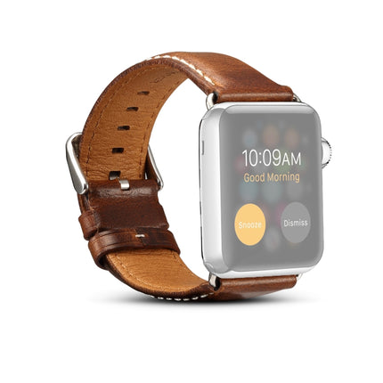 Denior Oil Wax Retro Watch Leather Watch Band for Apple Watch Series 7 45mm / 6 & SE & 5 & 4 44mm / 3 & 2 & 1 42mm - DealBuddy