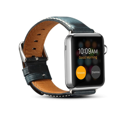 Denior Oil Wax Retro Watch Leather Watch Band for Apple Watch Series 10 42mm / 9&8&7 41mm / SE 3&SE 2&6&SE&5&4 40mm / 3&2&1 38mm - DealBuddy