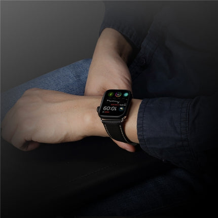 Denior Oil Wax Retro Watch Leather Watch Band for Apple Watch Series 10 42mm / 9&8&7 41mm / SE 3&SE 2&6&SE&5&4 40mm / 3&2&1 38mm - DealBuddy
