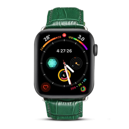 Denior Crocodile Grain Watch Cowhide Leather Watch Band for Apple Watch Ultra 49mm&Watch Ultra 2 49mm / Series 10 46mm / 9&8&7 45mm / SE 3&SE 2&6&SE&5&4 44mm / 3&2&1 42mm - DealBuddy