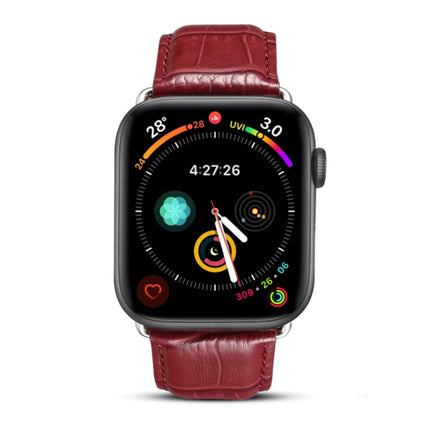 Denior Crocodile Grain Watch Cowhide Leather Watch Band for Apple Watch Series 10 42mm / 9&8&7 41mm / SE 3&SE 2&6&SE&5&4 40mm / 3&2&1 38mm - DealBuddy