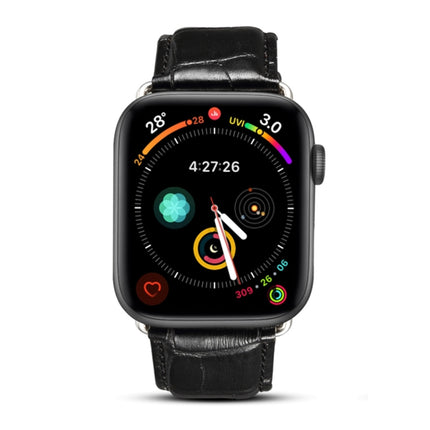 Denior Crocodile Grain Watch Cowhide Leather Watch Band for Apple Watch Series 10 42mm / 9&8&7 41mm / SE 3&SE 2&6&SE&5&4 40mm / 3&2&1 38mm - DealBuddy