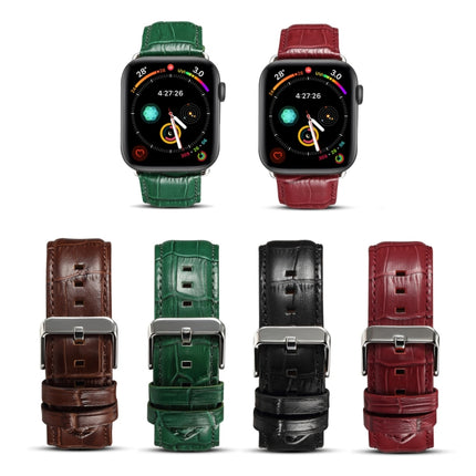 Denior Crocodile Grain Watch Cowhide Leather Watch Band for Apple Watch Series 10 42mm / 9&8&7 41mm / SE 3&SE 2&6&SE&5&4 40mm / 3&2&1 38mm - DealBuddy