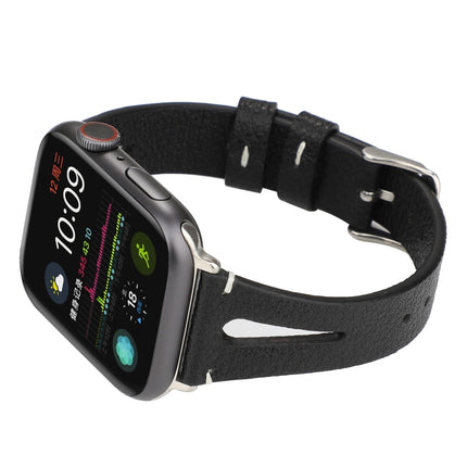 Simple V-shaped Leather Watch Band for Apple Watch Ultra 49mm&Watch Ultra 2 49mm / Series 10 46mm / 9&8&7 45mm / SE 3&SE 2&6&SE&5&4 44mm / 3&2&1 42mm - DealBuddy