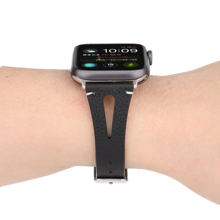 Simple V-shaped Leather Watch Band for Apple Watch Ultra 49mm&Watch Ultra 2 49mm / Series 10 46mm / 9&8&7 45mm / SE 3&SE 2&6&SE&5&4 44mm / 3&2&1 42mm - DealBuddy