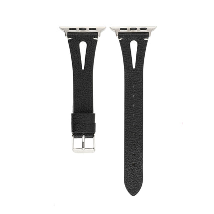 Simple V-shaped Leather Watch Band for Apple Watch Ultra 49mm&Watch Ultra 2 49mm / Series 10 46mm / 9&8&7 45mm / SE 3&SE 2&6&SE&5&4 44mm / 3&2&1 42mm - DealBuddy