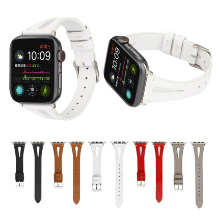 Simple V-shaped Leather Watch Band for Apple Watch Ultra 49mm&Watch Ultra 2 49mm / Series 10 46mm / 9&8&7 45mm / SE 3&SE 2&6&SE&5&4 44mm / 3&2&1 42mm - DealBuddy
