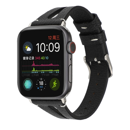 Simple V-shaped Leather Watch Band for Apple Watch Series 7 41mm / 6 & SE & 5 & 4 40mm / 3 & 2 & 1 38mm - DealBuddy