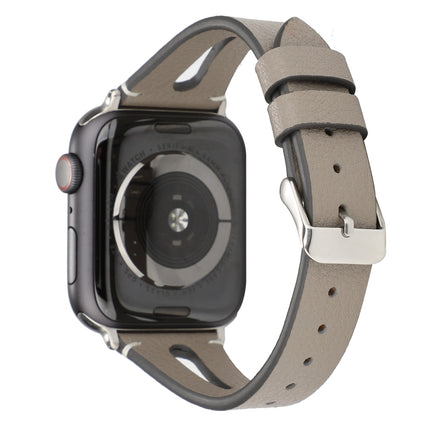 Simple V-shaped Leather Watch Band for Apple Watch Series 7 41mm / 6 & SE & 5 & 4 40mm / 3 & 2 & 1 38mm - DealBuddy