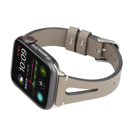 Simple V-shaped Leather Watch Band for Apple Watch Series 7 41mm / 6 & SE & 5 & 4 40mm / 3 & 2 & 1 38mm - DealBuddy