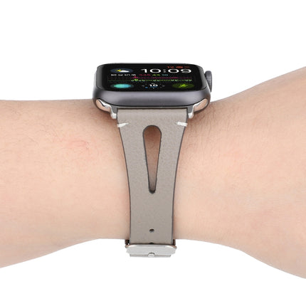 Simple V-shaped Leather Watch Band for Apple Watch Series 7 41mm / 6 & SE & 5 & 4 40mm / 3 & 2 & 1 38mm - DealBuddy