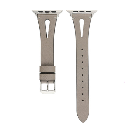 Simple V-shaped Leather Watch Band for Apple Watch Series 7 41mm / 6 & SE & 5 & 4 40mm / 3 & 2 & 1 38mm - DealBuddy