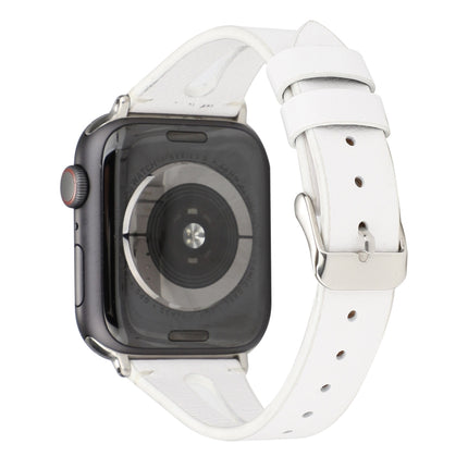 Simple V-shaped Leather Watch Band for Apple Watch Series 7 41mm / 6 & SE & 5 & 4 40mm / 3 & 2 & 1 38mm