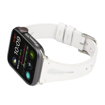 Simple V-shaped Leather Watch Band for Apple Watch Series 7 41mm / 6 & SE & 5 & 4 40mm / 3 & 2 & 1 38mm