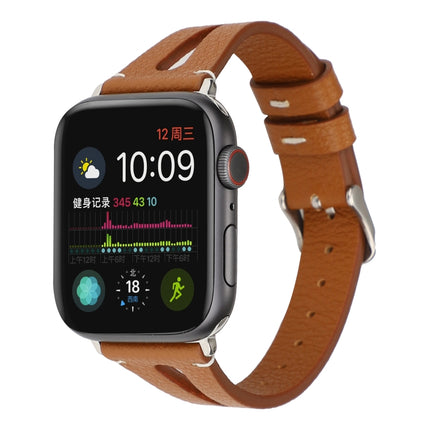 Simple V-shaped Leather Watch Band for Apple Watch Series 7 41mm / 6 & SE & 5 & 4 40mm / 3 & 2 & 1 38mm - DealBuddy