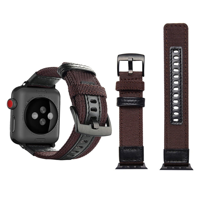 Jeep Style Nylon Wrist Watch Band with Stainless Steel Buckle for Apple Watch Series 3 & 2 & 1 42mm