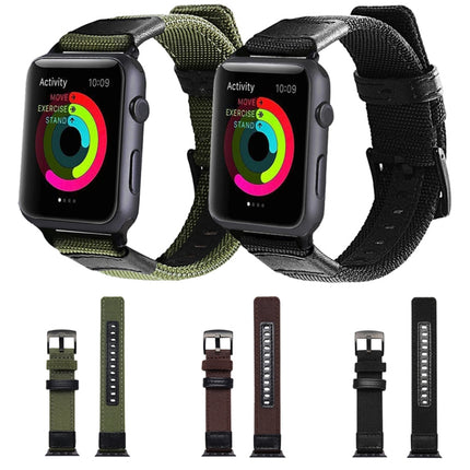 Jeep Style Nylon Wrist Watch Band with Stainless Steel Buckle for Apple Watch Series 3 & 2 & 1 42mm - DealBuddy