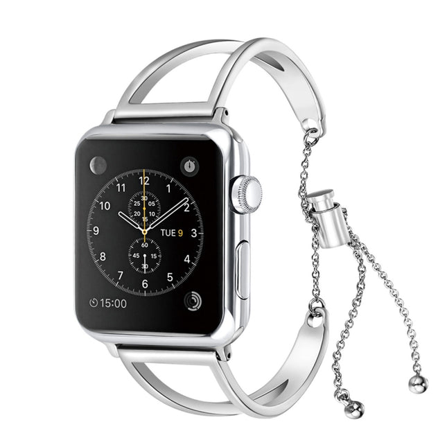 Letter V Shape Bracelet Metal Wrist Watch Band with Stainless Steel Buckle for Apple Watch Series 10 42mm / 9&8&7 41mm / SE 3&SE 2&6&SE&5&4 40mm / 3&2&1 38mm, 7 41mm / 6&SE&5&4 40mm / 3&2&1 38mm - DealBuddy