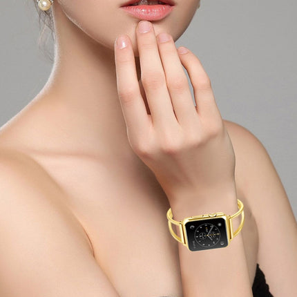 Letter V Shape Bracelet Metal Wrist Watch Band with Stainless Steel Buckle for Apple Watch Ultra 49mm&Watch Ultra 2 49mm / Series 10 46mm / 9&8&7 45mm / SE 3&SE 2&6&SE&5&4 44mm / 3&2&1 42mm - DealBuddy