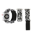 Magic Paste Genuine Leather Umbrella Rope Nylon Wrist Watch Band with and Stainless Steel Buckle for Apple Watch Series 10 42mm / 9&8&7 41mm / SE 3&SE 2&6&SE&5&4 40mm / 3&2&1 38mm - DealBuddy