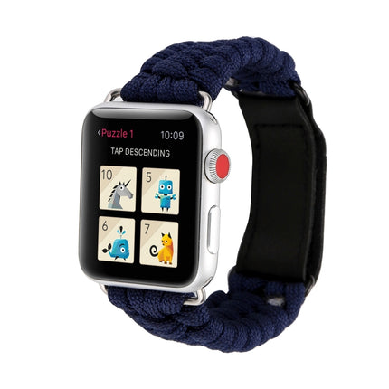Magic Paste Genuine Leather Umbrella Rope Nylon Wrist Watch Band with and Stainless Steel Buckle for Apple Watch Series 10 42mm / 9&8&7 41mm / SE 3&SE 2&6&SE&5&4 40mm / 3&2&1 38mm, 7 41mm / 6&SE&5&4 40mm / 3&2&1 38mm - DealBuddy