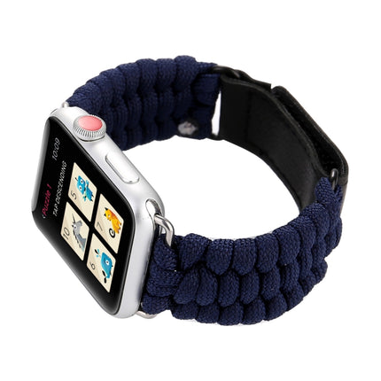 Magic Paste Genuine Leather Umbrella Rope Nylon Wrist Watch Band with and Stainless Steel Buckle for Apple Watch Series 10 42mm / 9&8&7 41mm / SE 3&SE 2&6&SE&5&4 40mm / 3&2&1 38mm, 7 41mm / 6&SE&5&4 40mm / 3&2&1 38mm - DealBuddy