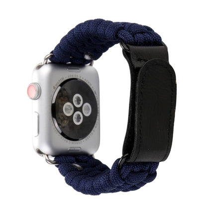Magic Paste Genuine Leather Umbrella Rope Nylon Wrist Watch Band with and Stainless Steel Buckle for Apple Watch Series 10 42mm / 9&8&7 41mm / SE 3&SE 2&6&SE&5&4 40mm / 3&2&1 38mm, 7 41mm / 6&SE&5&4 40mm / 3&2&1 38mm - DealBuddy