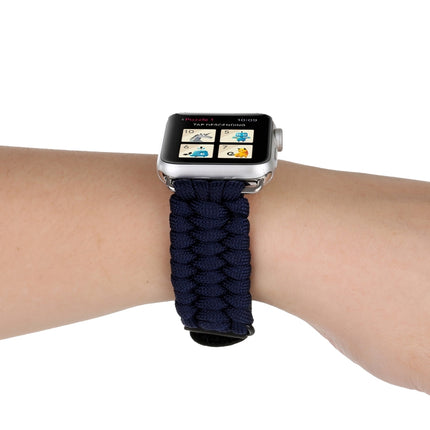 Magic Paste Genuine Leather Umbrella Rope Nylon Wrist Watch Band with and Stainless Steel Buckle for Apple Watch Series 10 42mm / 9&8&7 41mm / SE 3&SE 2&6&SE&5&4 40mm / 3&2&1 38mm, 7 41mm / 6&SE&5&4 40mm / 3&2&1 38mm - DealBuddy