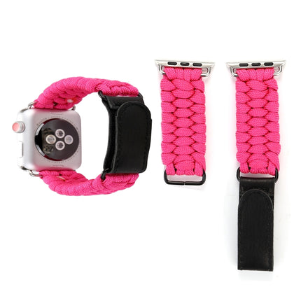 Magic Paste Genuine Leather Umbrella Rope Nylon Wrist Watch Band with Stainless Steel Buckle for Apple Watch Ultra 49mm&Watch Ultra 2 49mm / Series 10 46mm / 9&8&7 45mm / SE 3&SE 2&6&SE&5&4 44mm / 3&2&1 42mm, 7 45mm / 6&SE&5&4 44mm / 3&2&1 42mm - DealBuddy