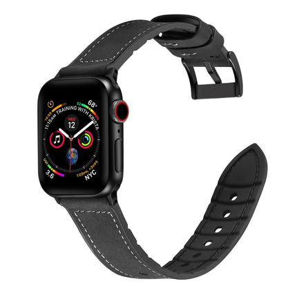 Solid Color TPU + Stainless Steel Watch Band for Apple Watch Series 7 45mm / 6 & SE & 5 & 4 44mm / 3 & 2 & 1 42mm - DealBuddy