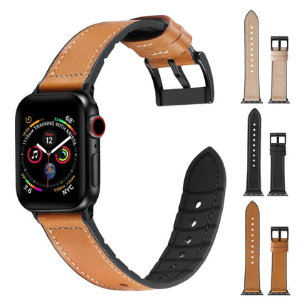 Solid Color TPU + Stainless Steel Watch Band for Apple Watch Series 7 45mm / 6 & SE & 5 & 4 44mm / 3 & 2 & 1 42mm - DealBuddy