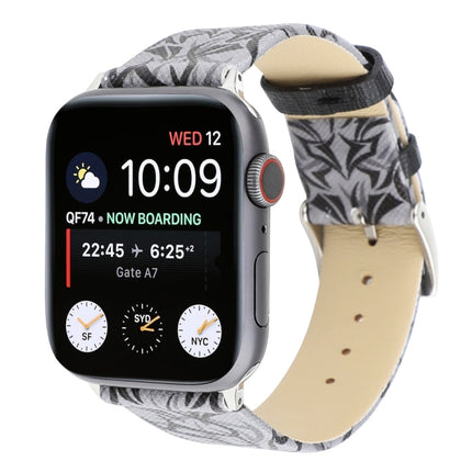 Thorns Printing Genuine Leather Watch Band for Apple Watch Ultra 49mm&Watch Ultra 2 49mm / Series 10 46mm / 9&8&7 45mm / SE 3&SE 2&6&SE&5&4 44mm / 3&2&1 42mm, 44mm - DealBuddy