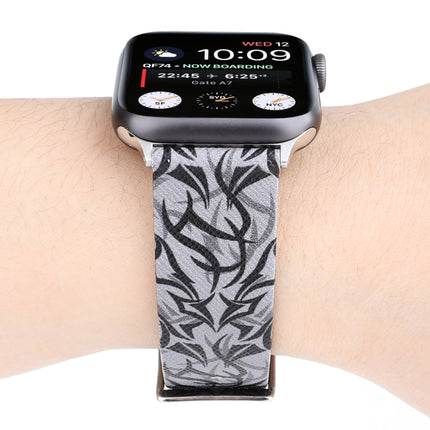 Thorns Printing Genuine Leather Watch Band for Apple Watch Ultra 49mm&Watch Ultra 2 49mm / Series 10 46mm / 9&8&7 45mm / SE 3&SE 2&6&SE&5&4 44mm / 3&2&1 42mm, 44mm - DealBuddy