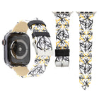 Thorns Printing Genuine Leather Watch Band for Apple Watch Ultra 49mm&Watch Ultra 2 49mm / Series 10 46mm / 9&8&7 45mm / SE 3&SE 2&6&SE&5&4 44mm / 3&2&1 42mm - DealBuddy