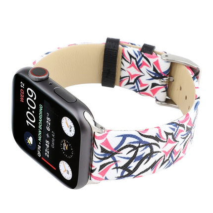 Thorns Printing Genuine Leather Watch Band for Apple Watch Ultra 49mm&Watch Ultra 2 49mm / Series 10 46mm / 9&8&7 45mm / SE 3&SE 2&6&SE&5&4 44mm / 3&2&1 42mm - DealBuddy