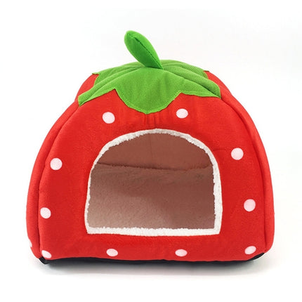 Strawberry Shaped Foldable Short Plush Pet House Nest, Size: L, Red, Size L, Pink, Size L, Purple, Size L - DealBuddy