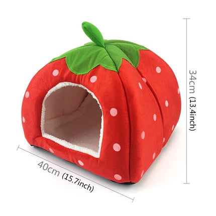 Strawberry Shaped Foldable Short Plush Pet House Nest, Size: L, Red, Size L, Pink, Size L, Purple, Size L - DealBuddy