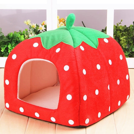 Strawberry Shaped Foldable Short Plush Pet House Nest, Size: L, Red, Size L, Pink, Size L, Purple, Size L - DealBuddy