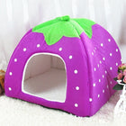 Strawberry Shaped Foldable Short Plush Pet House Nest, Size: L, Purple, Size L, Red, Size L, Pink, Size L