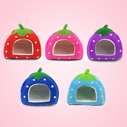 Strawberry Shaped Foldable Short Plush Pet House Nest, Size: L, Red, Size L, Pink, Size L, Purple, Size L - DealBuddy