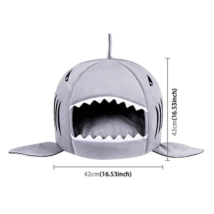 Indoor Pet Dog Puppy Cat Warm House Sharks Pet Sleeping Bed Nest, S Size: 42x42x42cm - DealBuddy