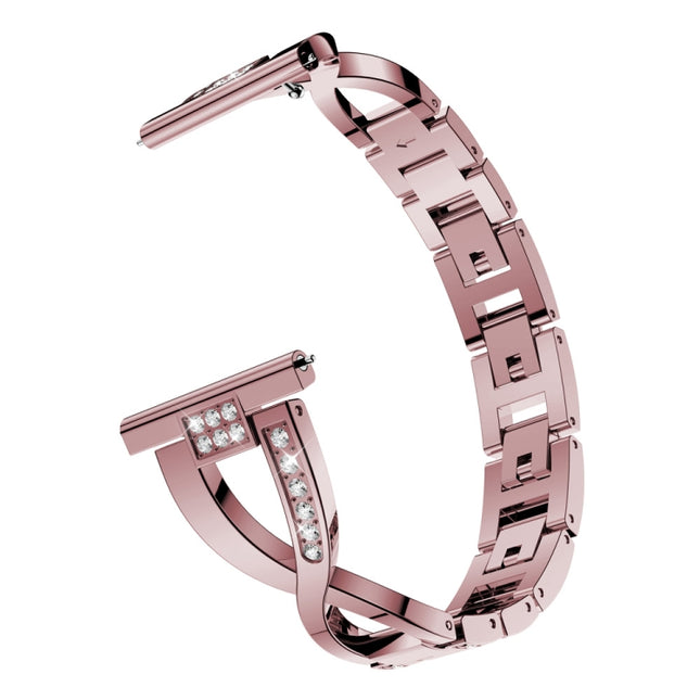 X-shaped Diamond Stainless Steel Wrist Strap WatchBand for Galaxy Watch Active 20mm - DealBuddy