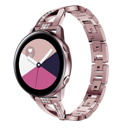 X-shaped Diamond Stainless Steel Wrist Strap WatchBand for Galaxy Watch Active 20mm - DealBuddy