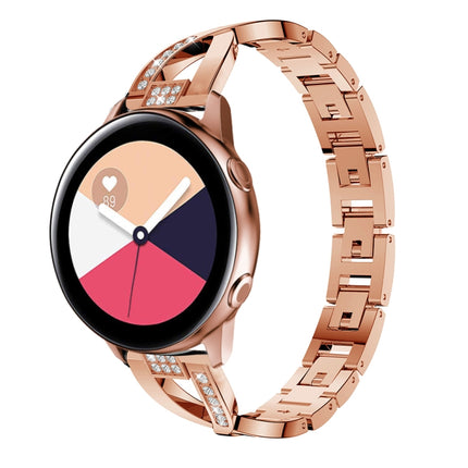 X-shaped Diamond Stainless Steel Wrist Strap WatchBand for Galaxy Watch Active 20mm