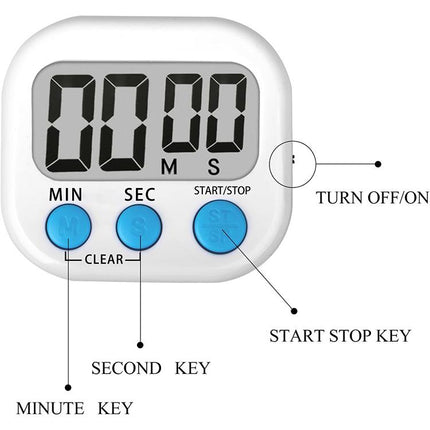 Digital Kitchen Timer Electronic Alarm Magnetic Backing with LCD Display for Cooking Baking Sports Games Office, HX103-2, 118 - DealBuddy