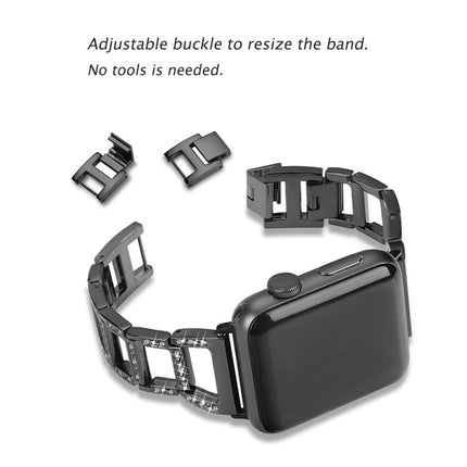 Colorful Diamond Stainless Steel Watch Band for Apple Watch Series 10 42mm / 9&8&7 41mm / SE 3&SE 2&6&SE&5&4 40mm / 3&2&1 38mm - DealBuddy